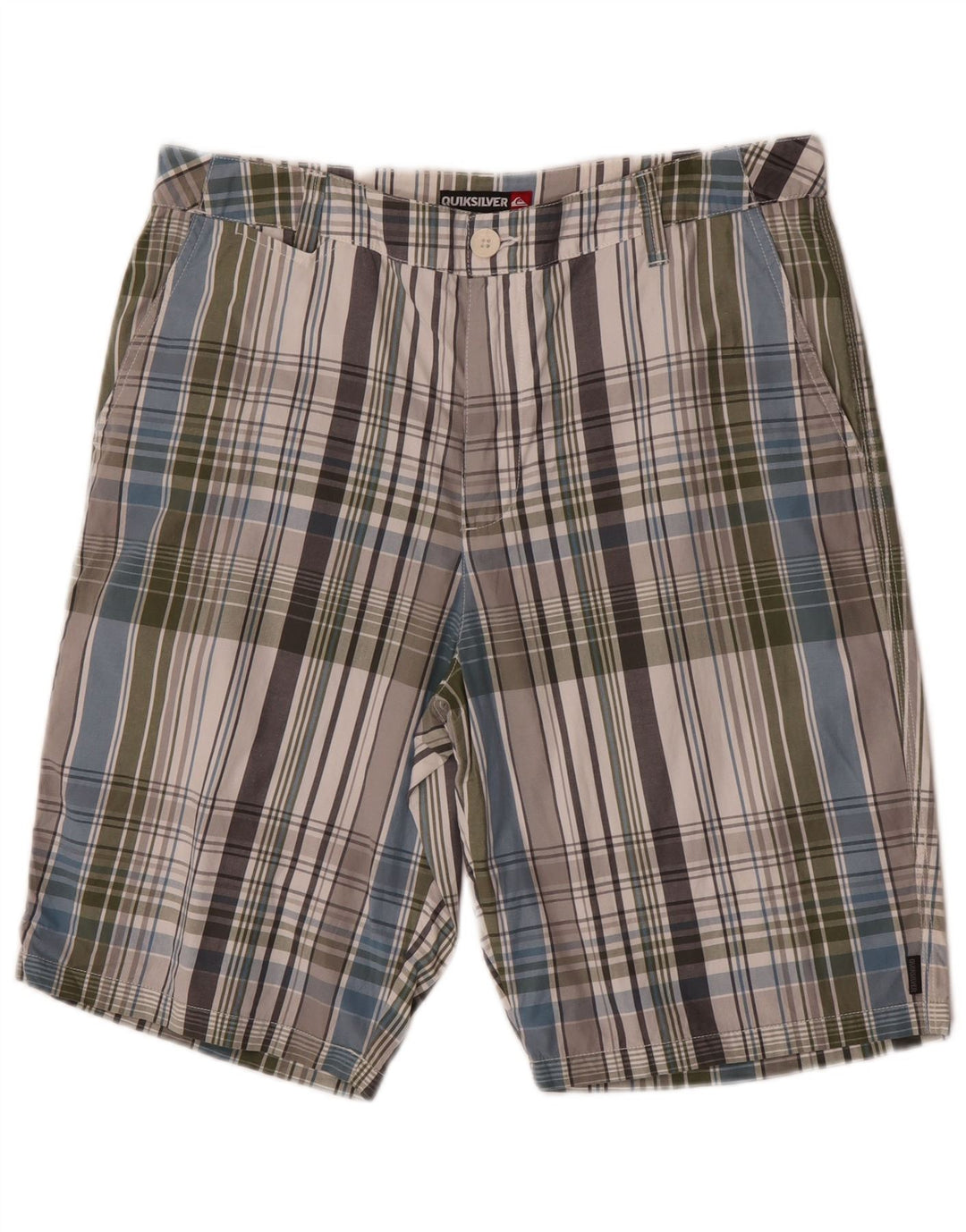 Pantaloncini chino da uomo Quiksilver W34 grandi in cotone a quadri multicolore