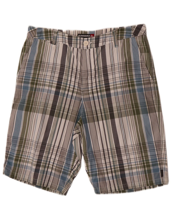 Pantaloncini chino da uomo Quiksilver W34 grandi in cotone a quadri multicolore
