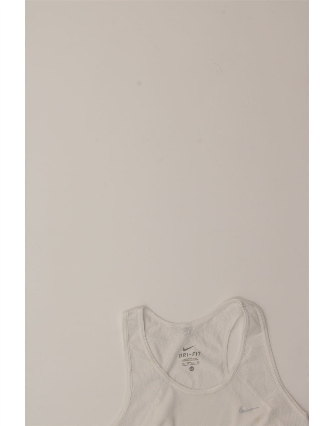 NIKE Womens Dri Fit Vest Top UK 4 XS White Polyester Vintage Nike and Second-Hand Nike from Messina Hembry 