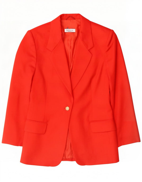Giacca blazer da donna a 1 bottone Marella UK 12 lana rossa media