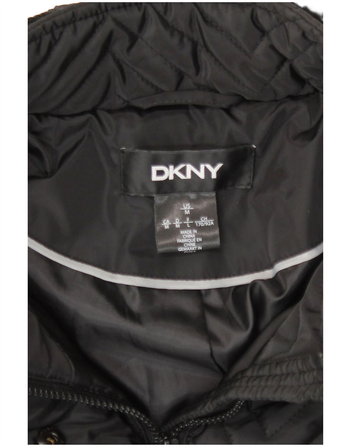 Giacca a vento con cappuccio da donna Dkny UK 12 Chevron medio nero