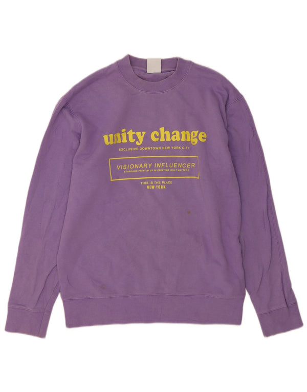 Felpa grafica da uomo Zara piccola in cotone viola