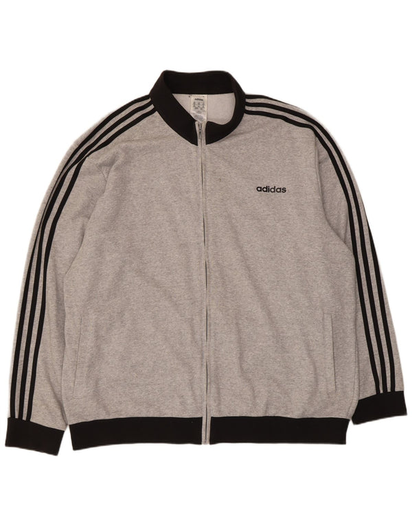 Giacca da tuta da uomo Adidas 2XL in cotone color block grigio