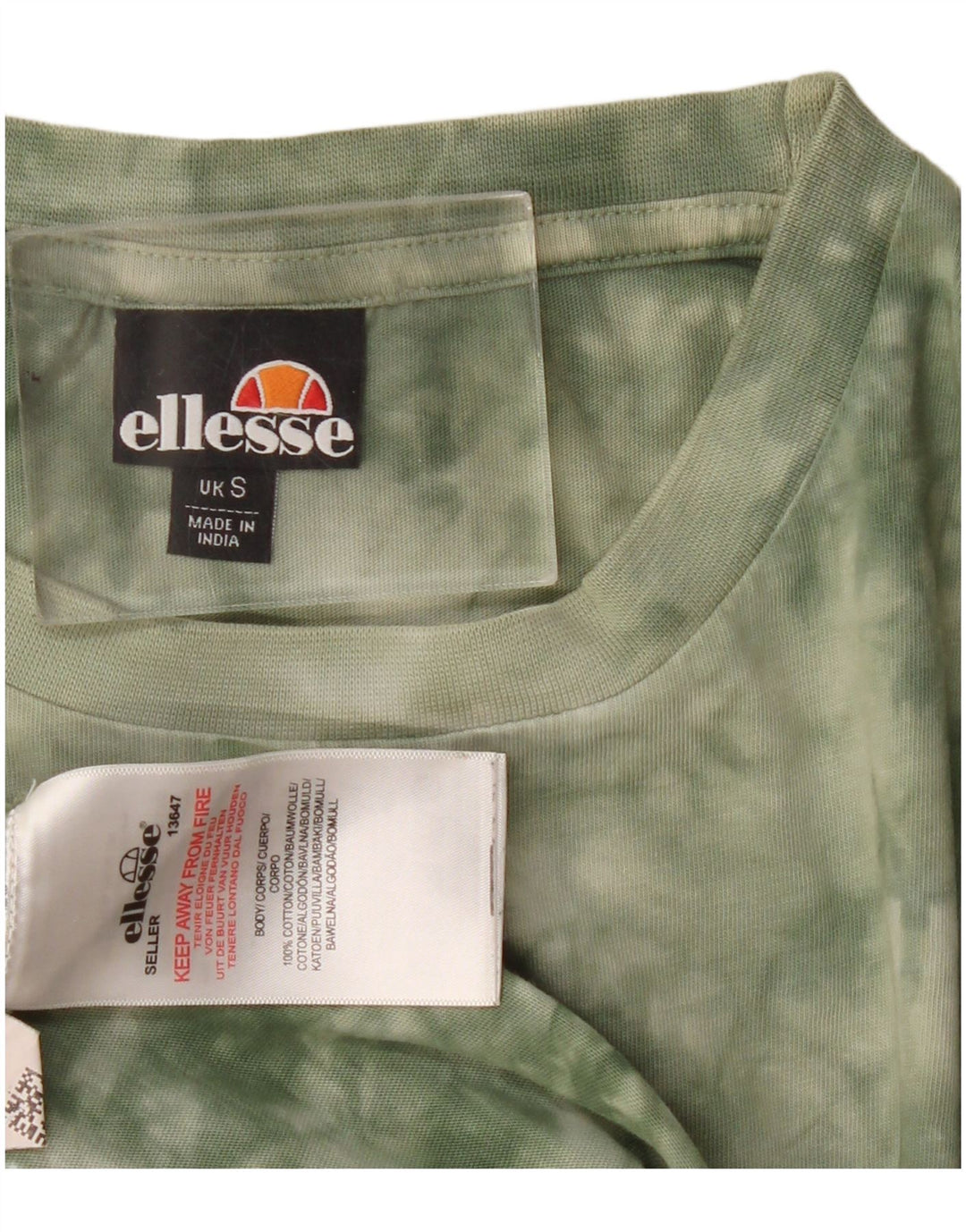 T-shirt da uomo Ellesse Top Small Khaki Tie Dye Cotton