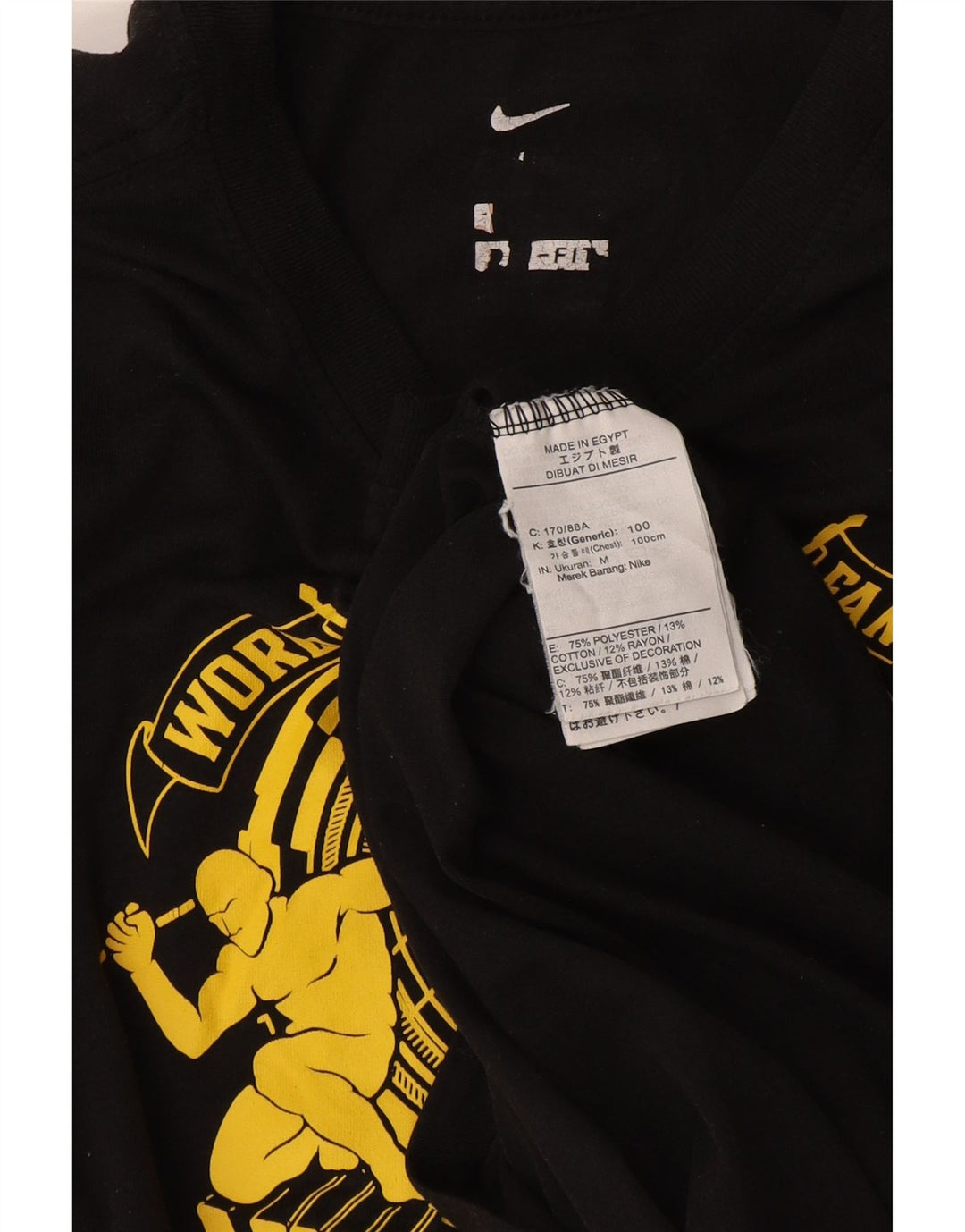 T-shirt grafica da donna Nike Top UK 14 medio nero poliestere