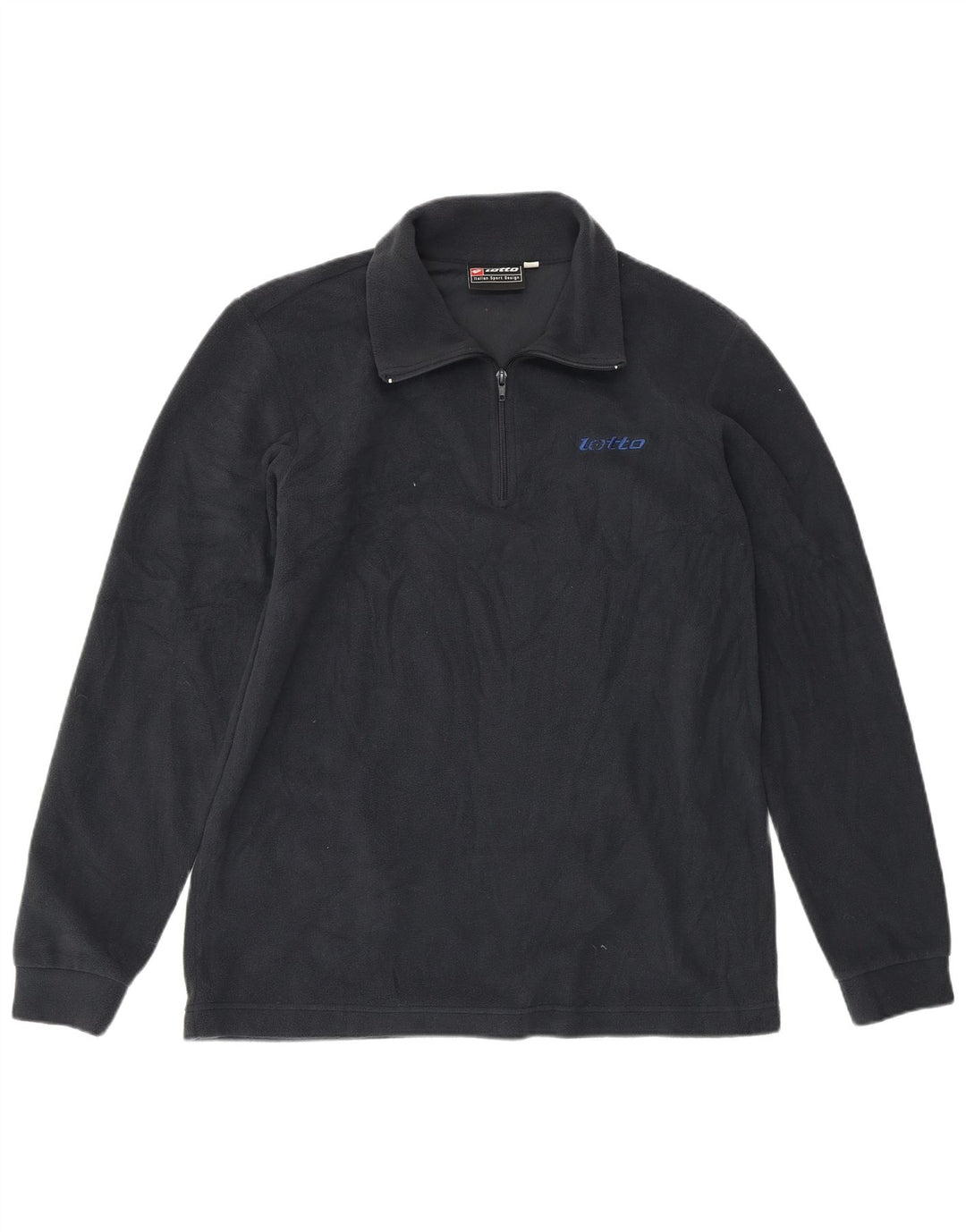 Maglione in pile da uomo con zip e collo LOTTO, grande, in poliestere blu navy