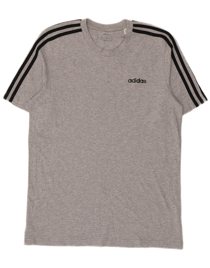 T-shirt da uomo Adidas Top grande in cotone chiazzato grigio