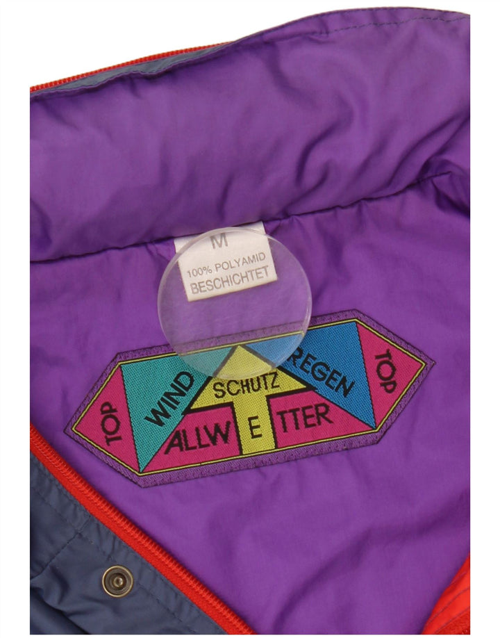 Giacca anorak con cappuccio da uomo VINTAGE UK 38 Medium Navy Blue Colourblock