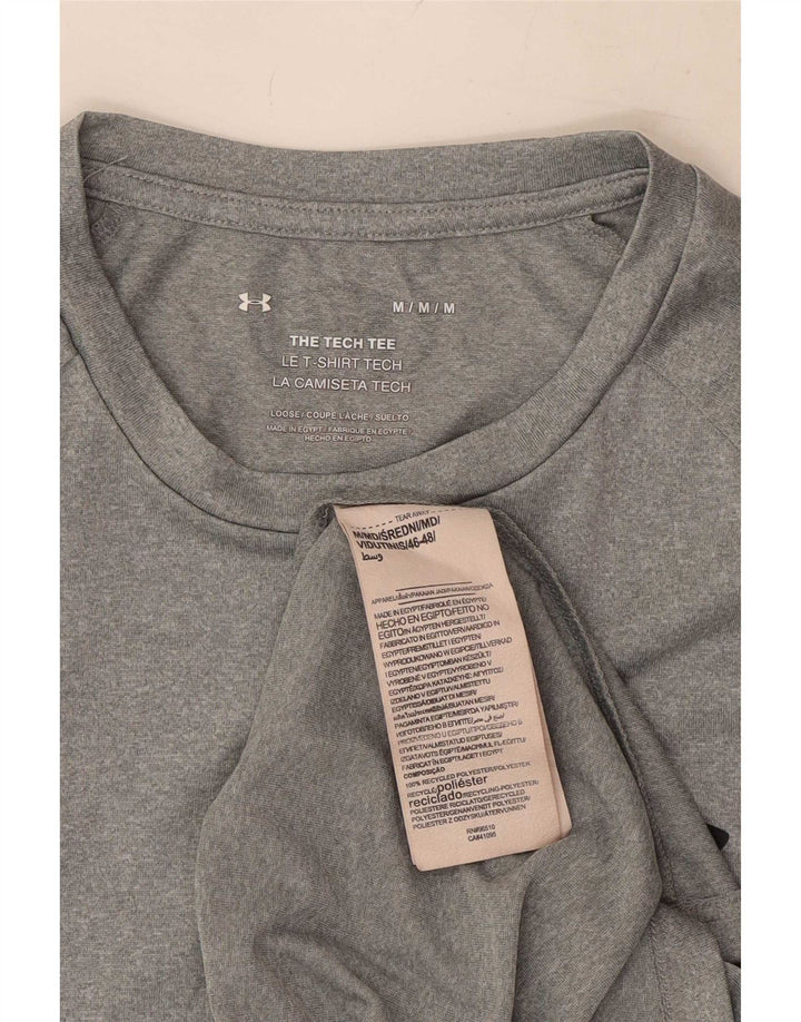 T-shirt da uomo Under Armour Top grigio medio in poliestere screziato