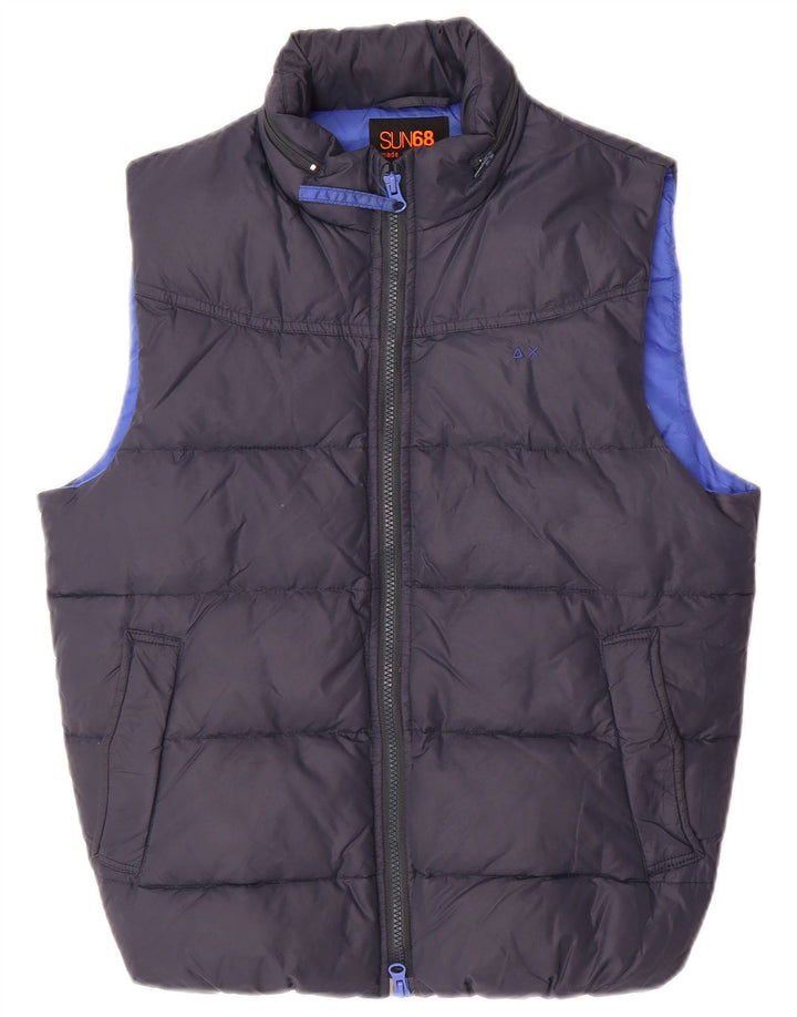Gilet imbottito da uomo Sun68 UK 36 piccolo blu navy in poliammide