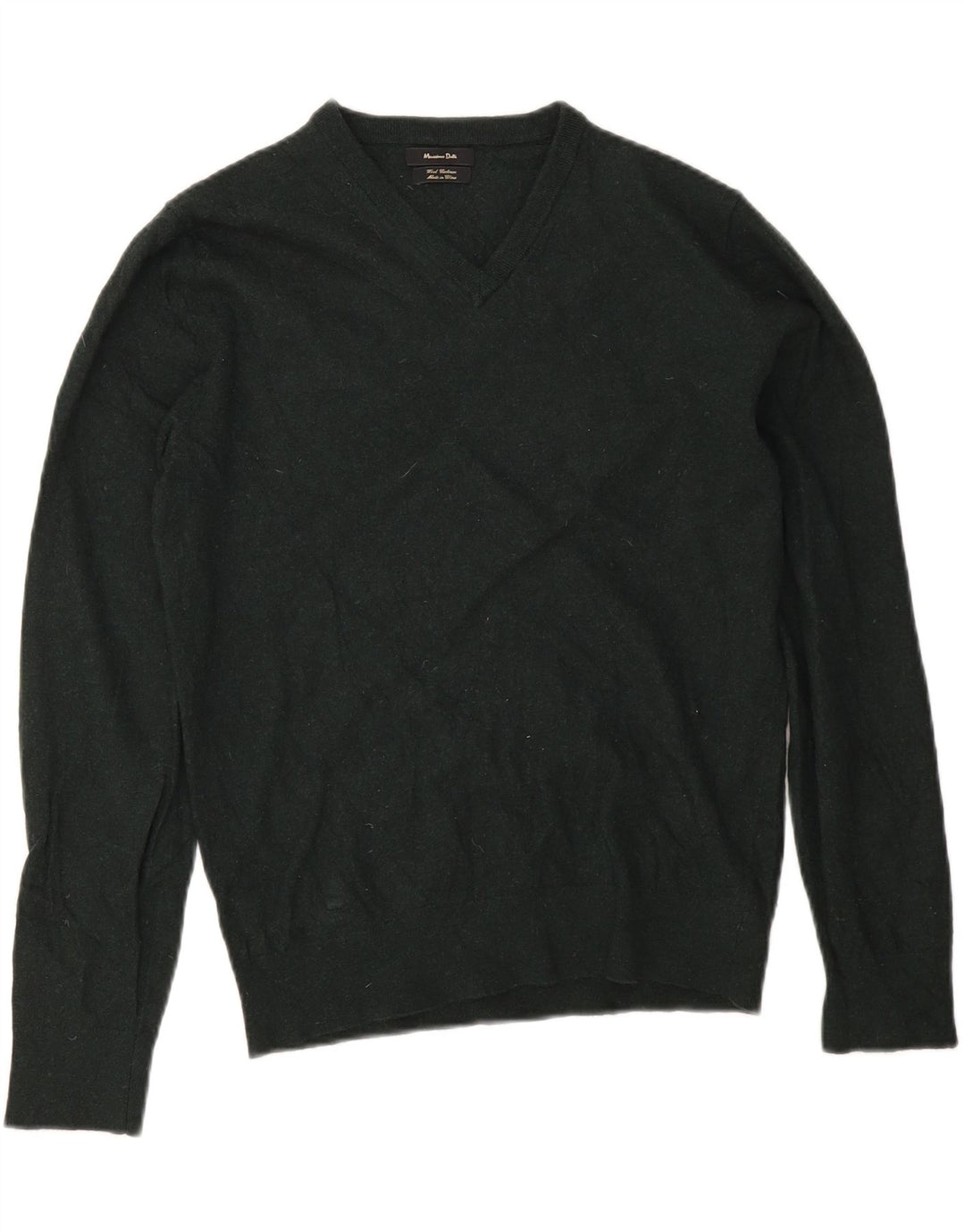 Massimo Dutti Maglione da donna con scollo a V UK 14 Lana verde medio