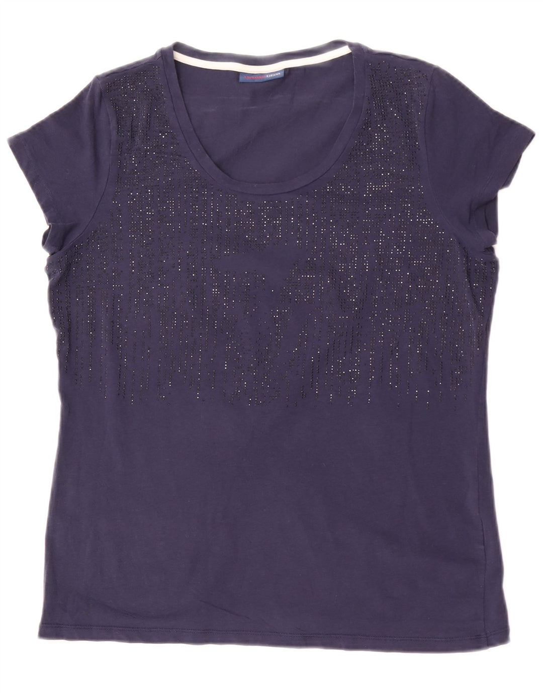 T-shirt da donna Trussardi Jeans Top UK 14 Medium Blu Navy