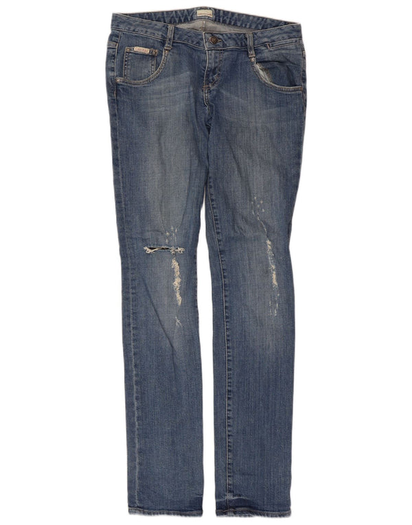 Jeans slim invecchiati da donna Calvin Klein W30 L33 cotone blu