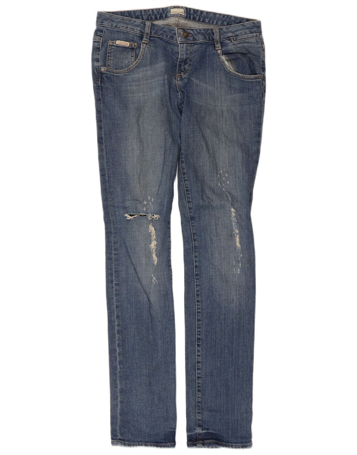 Jeans slim invecchiati da donna Calvin Klein W30 L33 cotone blu