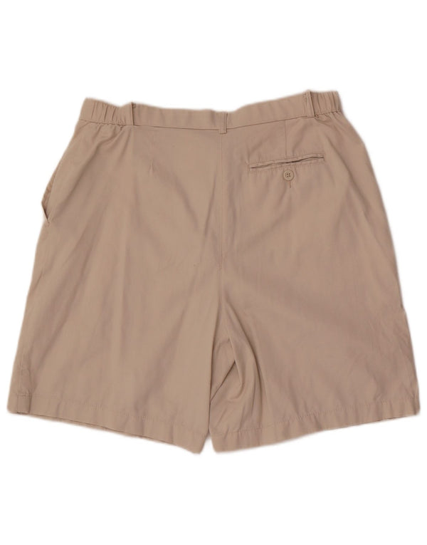 Pantaloncini chino a vita alta da donna Marks & Spencer UK 16 Large W30 Cotone beige