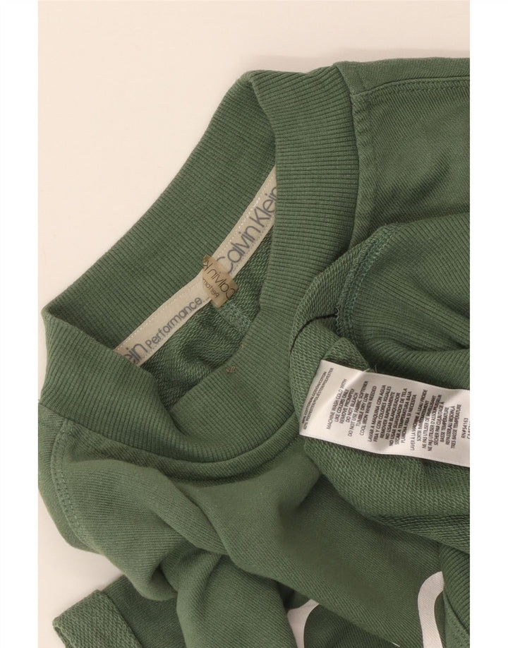 Felpa grafica oversize da donna Calvin Klein, maglione UK 10 piccolo verde