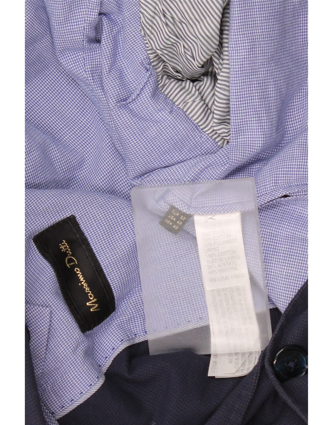 Giacca blazer da uomo a 2 bottoni Massimo Dutti EU 52 grande pied de poule blu navy