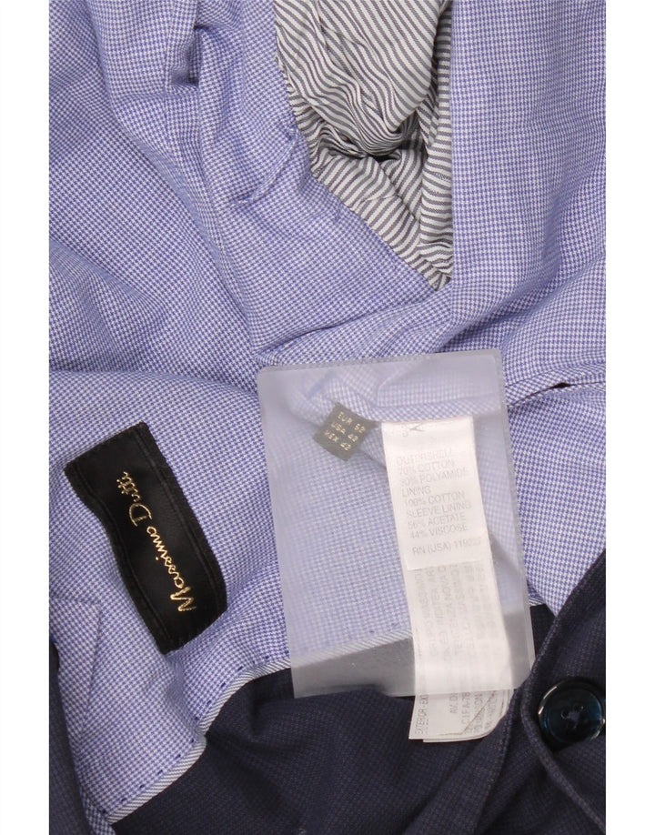 Giacca blazer da uomo a 2 bottoni Massimo Dutti EU 52 grande pied de poule blu navy