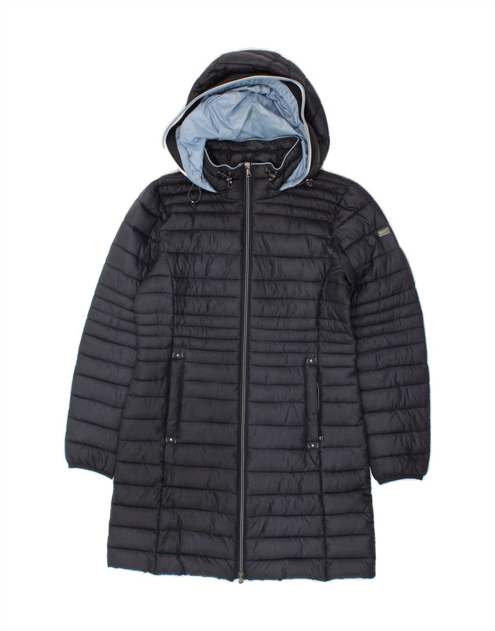 ESPRIT Womens Hooded Padded Coat UK 10 Small Navy Blue Polyester Vintage Esprit and Second-Hand Esprit from Messina Hembry 