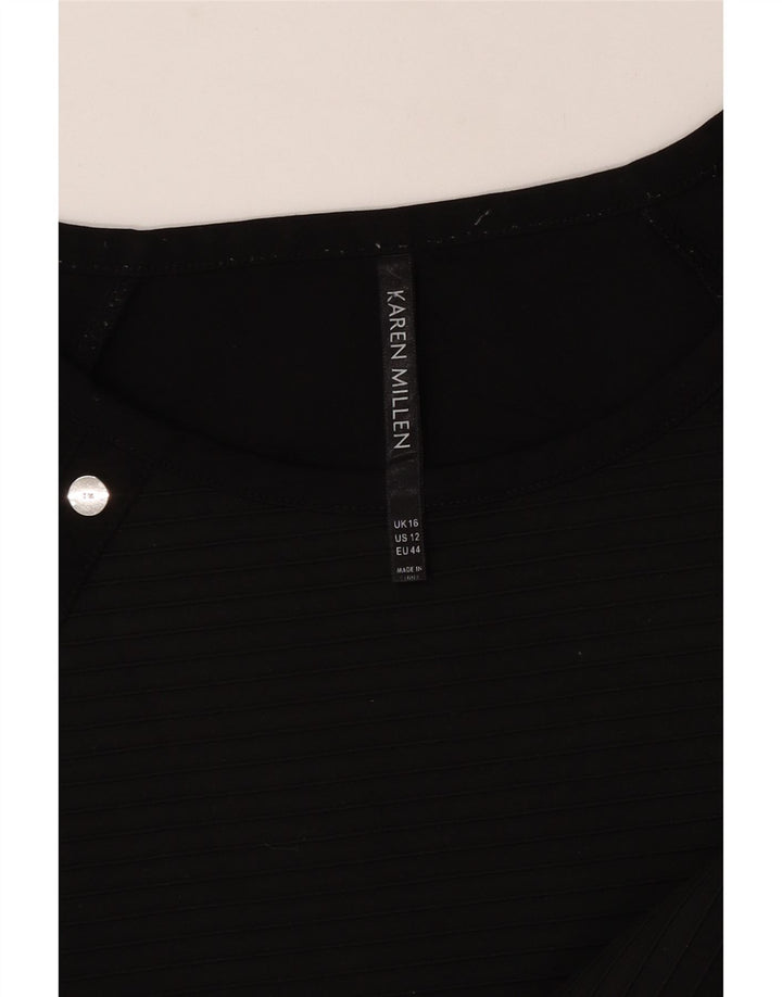 Camicetta da donna Karen Millen Top UK 16 Large Black Striped