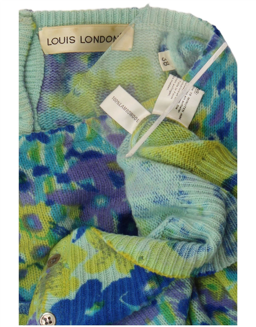 Maglione cardigan da donna LOUIS LONDON EU 38 blu medio stampa animalier