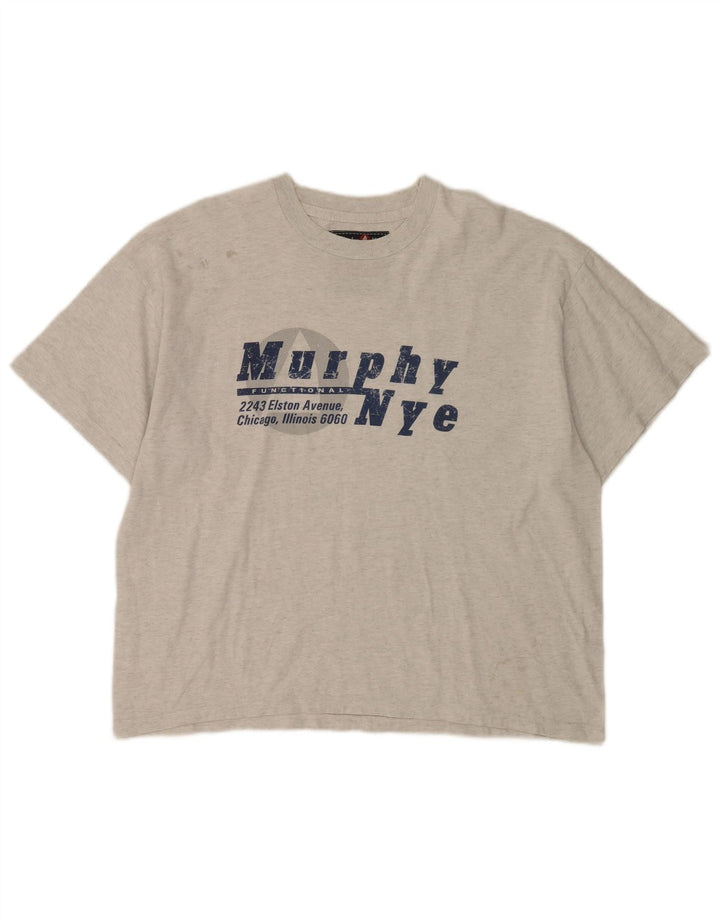 Maglietta grafica da uomo Murphy & Nye Top XL in cotone grigio