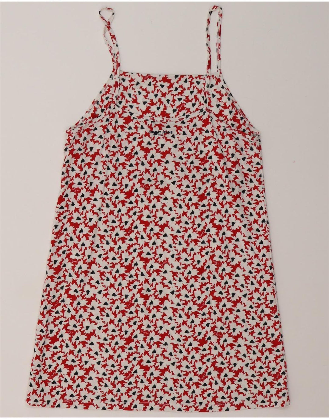 TOMMY HILFIGER Camicetta da donna con motivo astratto Top UK 12 Rosso medio