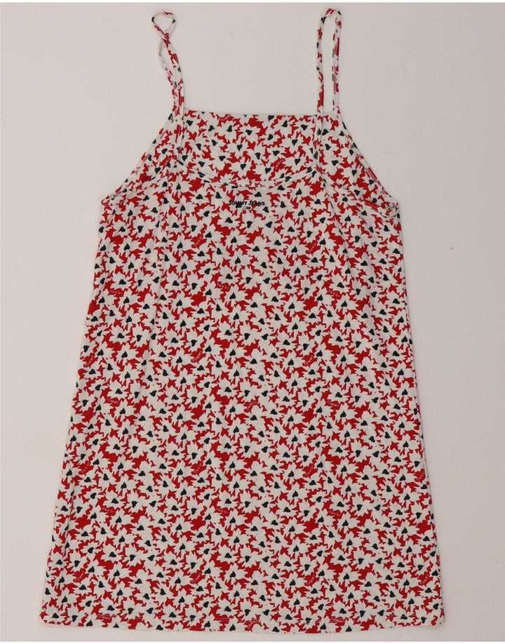 TOMMY HILFIGER Camicetta da donna con motivo astratto Top UK 12 Rosso medio