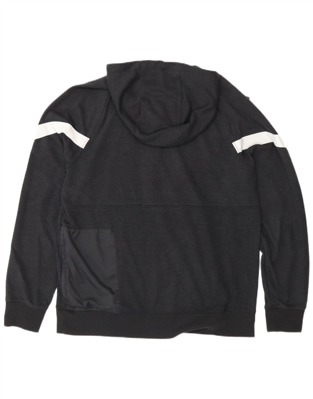 Felpa con cappuccio e collo con zip Nike da uomo, grande, in poliestere color block nero