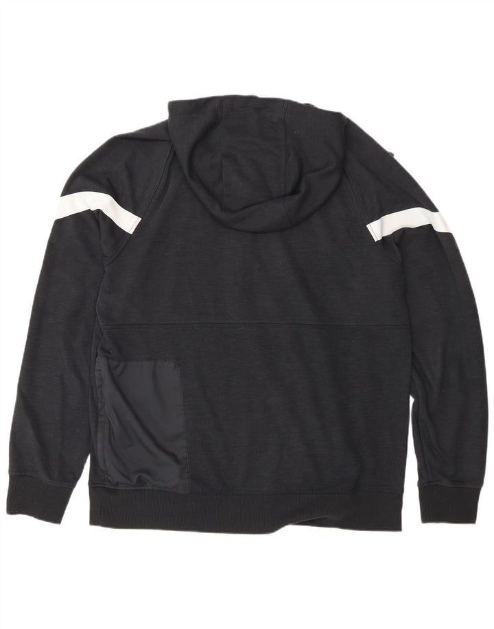 Felpa con cappuccio e collo con zip Nike da uomo, grande, in poliestere color block nero