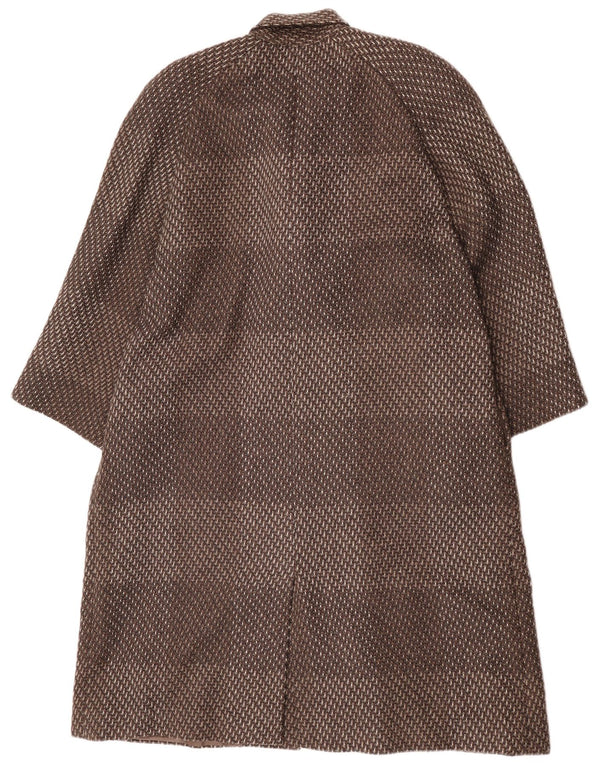 Soprabito vintage da donna EU 44 XL lana a righe marroni