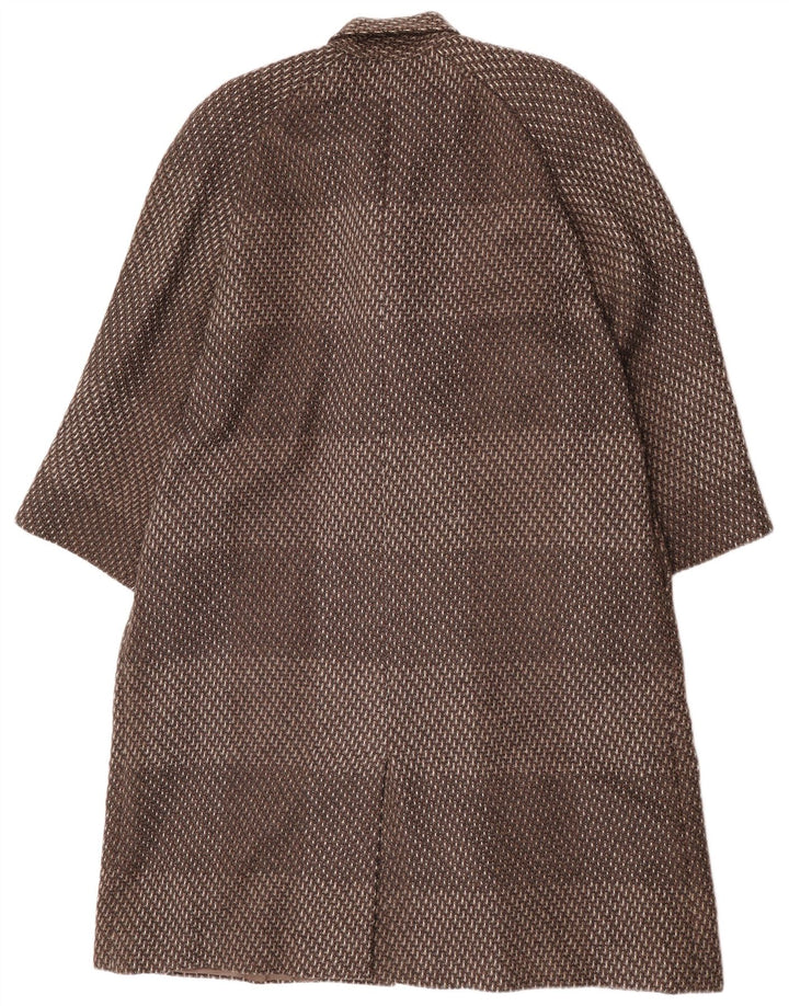 Soprabito vintage da donna EU 44 XL lana a righe marroni
