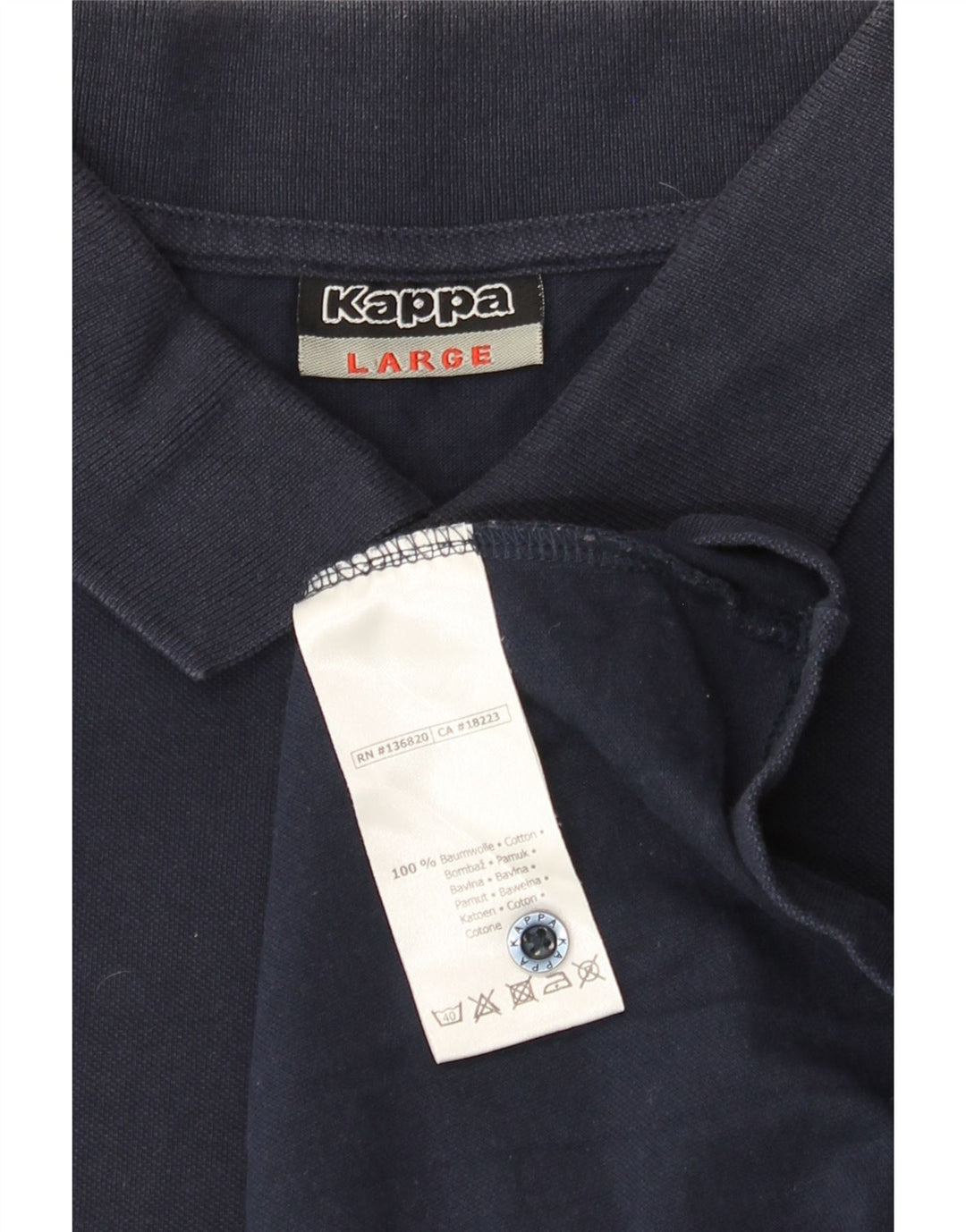 KAPPA Mens Polo Shirt Large Navy Blue Cotton Vintage Kappa and Second-Hand Kappa from Messina Hembry 