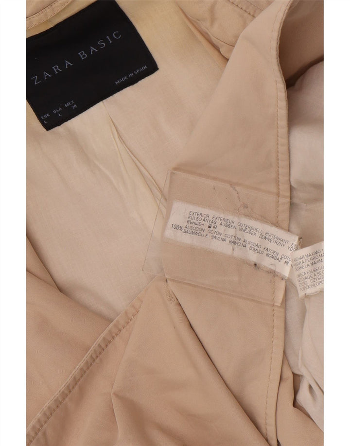 Trench corto da donna Zara UK 16 grande in cotone beige