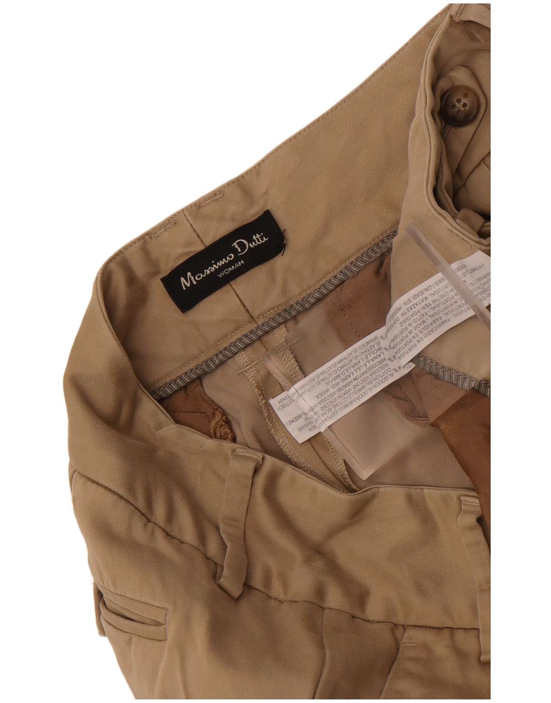 Pantaloni chino dritti da donna Massimo Dutti EU 40 medio W30 L30 Beige