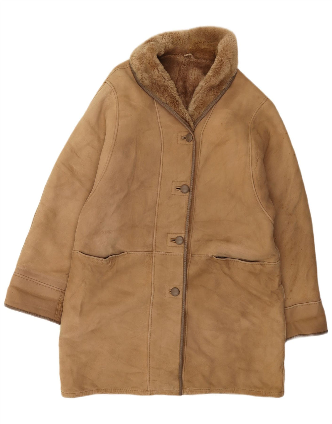 Cappotto in shearling da donna Persona taglia 21 Shearling beige medio