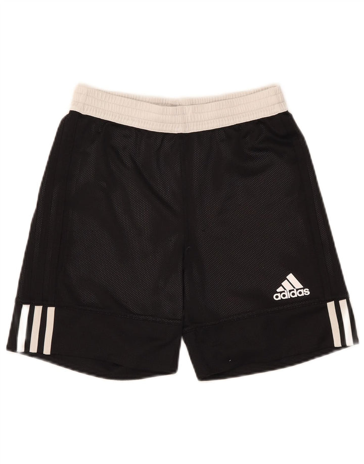 Pantaloncini sportivi Adidas da ragazzo 11-12 anni in poliestere color block nero