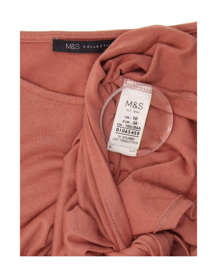 MARKS & SPENCER Womens Top 3/4 Sleeve UK 10 Small Pink Polyester Vintage Marks & Spencer and Second-Hand Marks & Spencer from Messina Hembry 