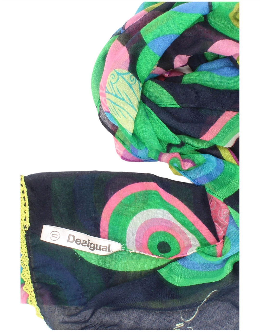Desigual Sciarpa rettangolare da donna taglia unica multicolore bohémien