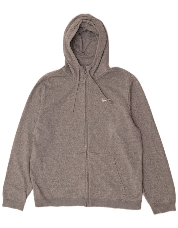 Felpa con cappuccio e zip Nike da uomo, grande, in cotone grigio, sportivo