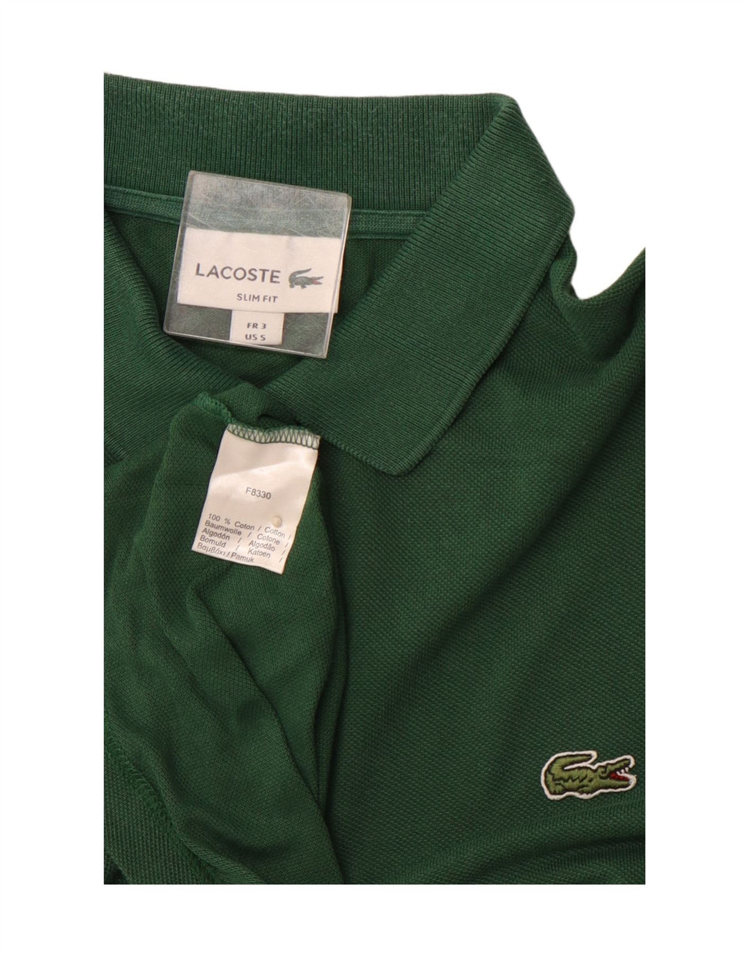 Polo LACOSTE da uomo slim fit taglia 3 piccola in cotone verde
