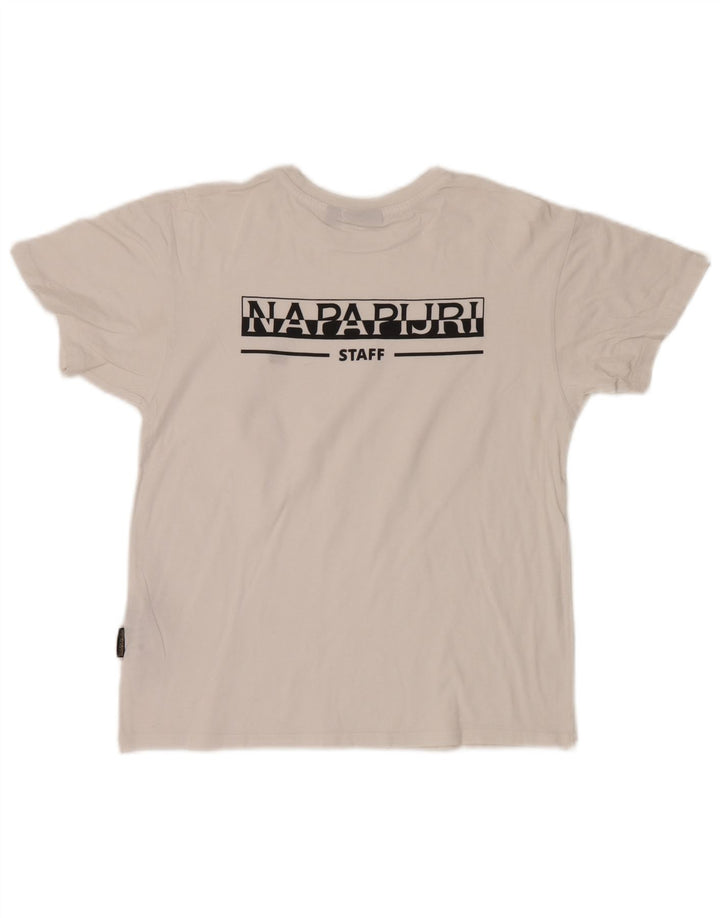 T-shirt grafica da uomo Napapijri Top piccola in cotone bianco