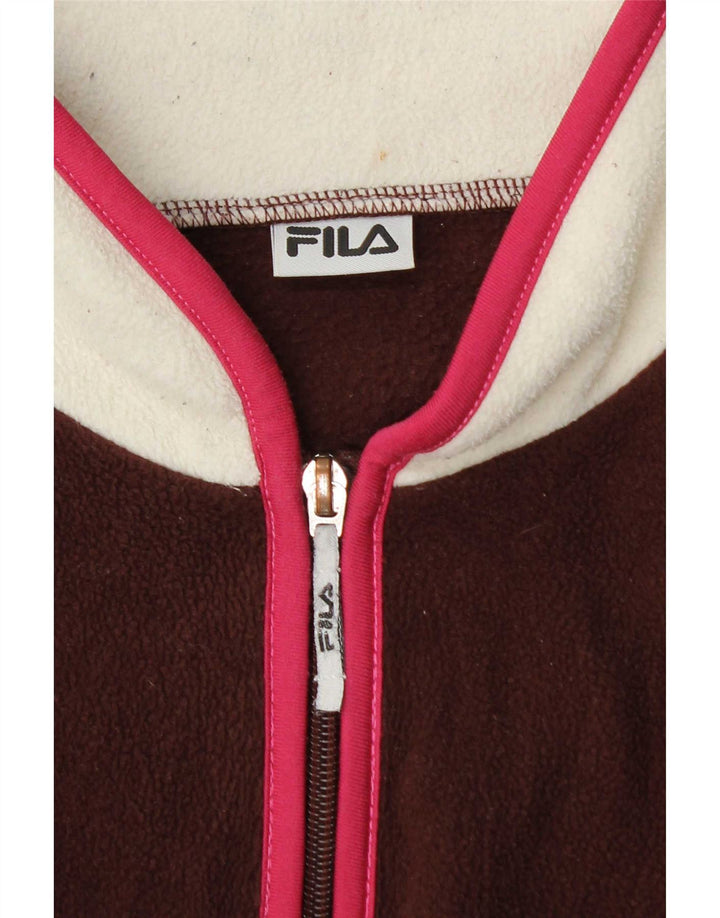 Giacca in pile da donna Fila UK 16 Large Bordeaux Colourblock