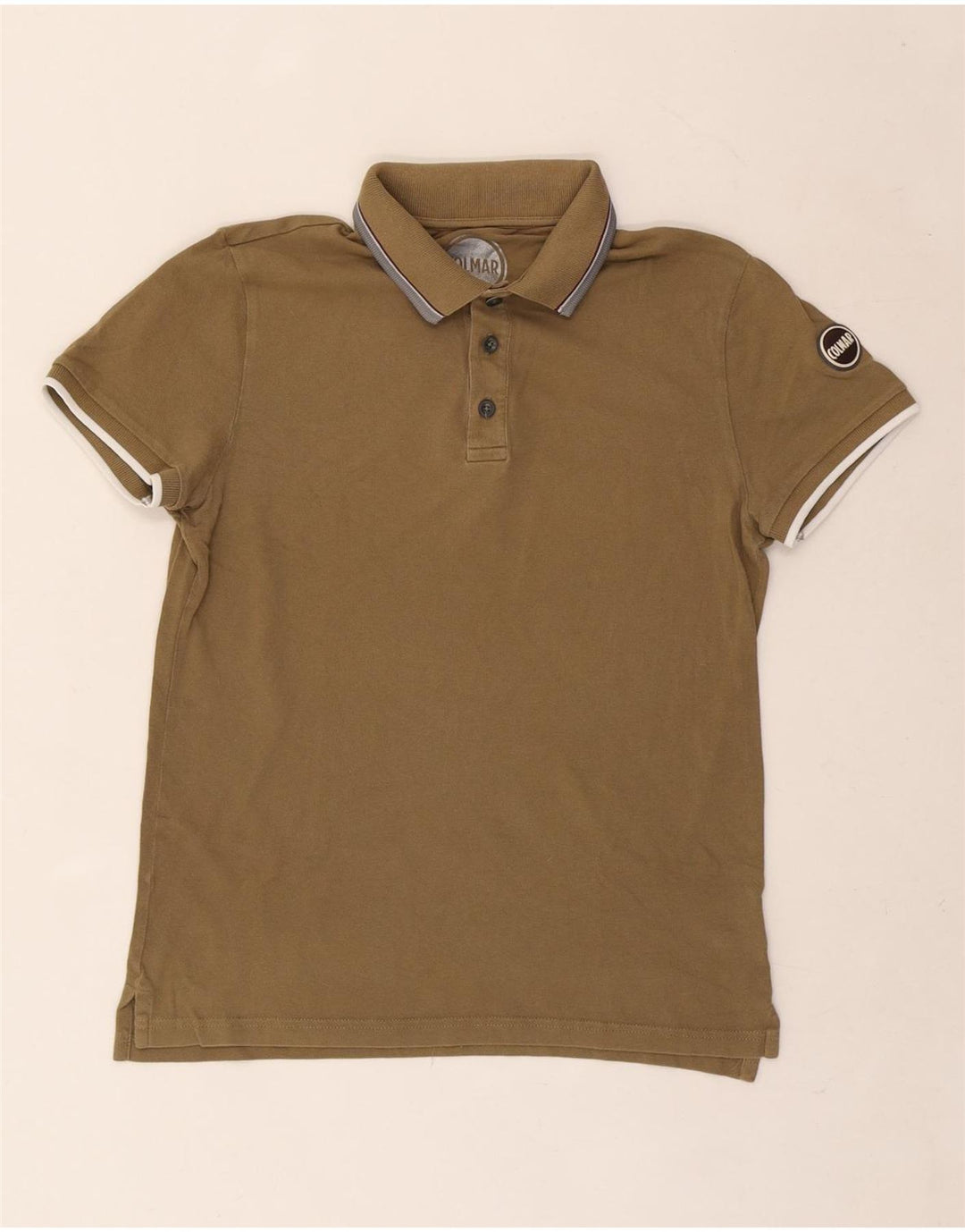 Polo grafica da uomo Colmar in cotone kaki medio