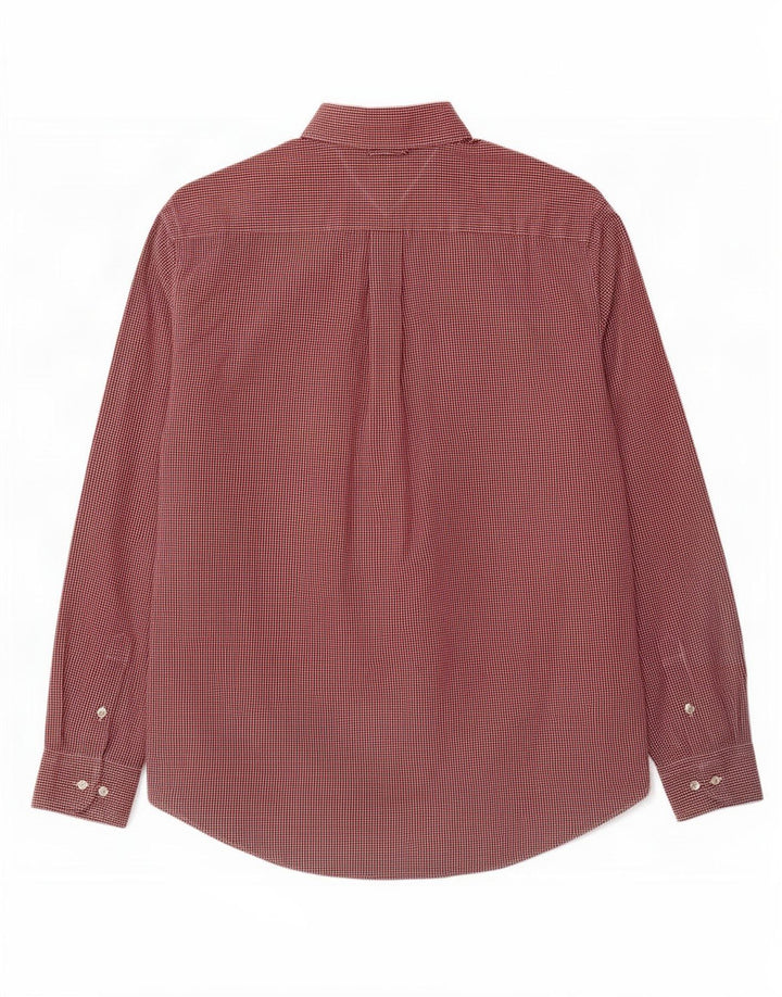 Camicia da uomo Tommy Hilfiger grande in cotone a quadretti rossi