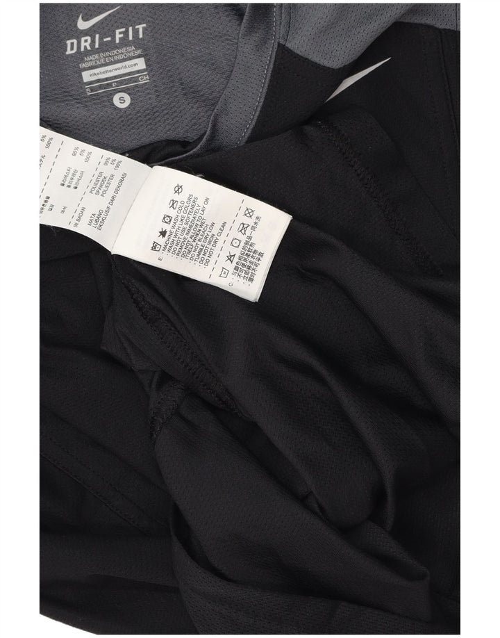 Canotta Nike Dri Fit da donna UK 10 Small Nero Colourblock Poliestere
