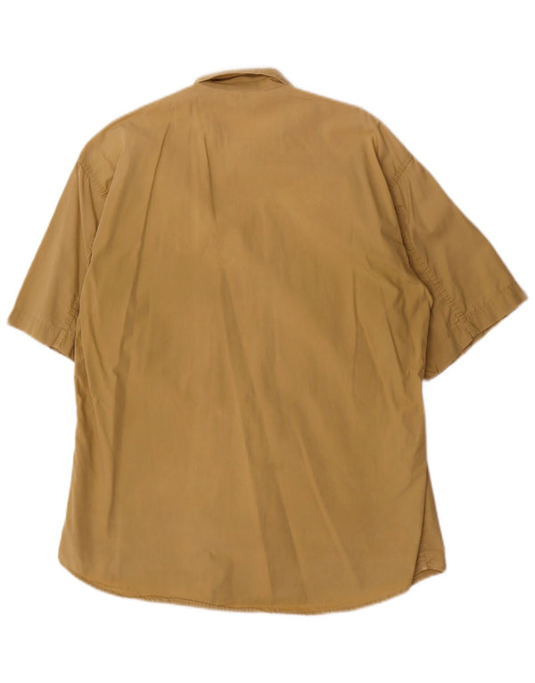 Camicia a maniche corte da uomo Carrera piccola in cotone beige