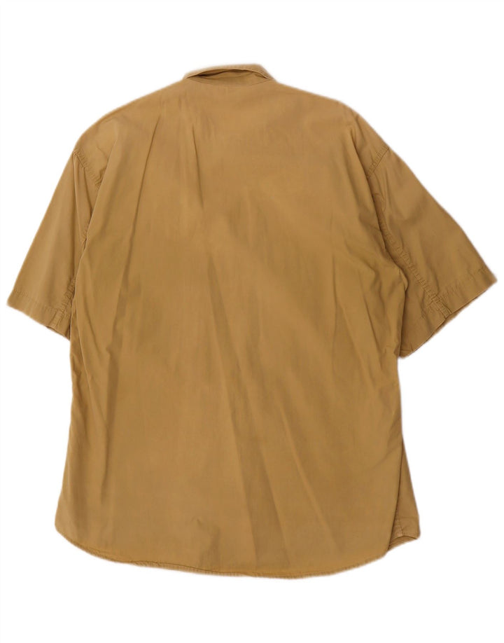 Camicia a maniche corte da uomo Carrera piccola in cotone beige