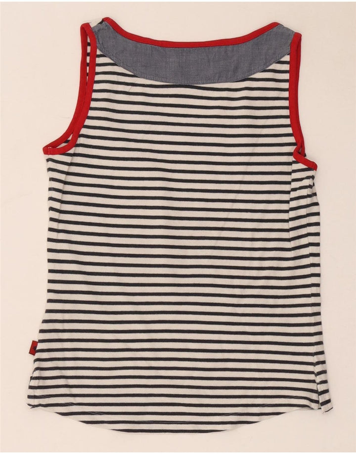 Canotta da donna Kappa UK 10 piccola in cotone a righe bianche