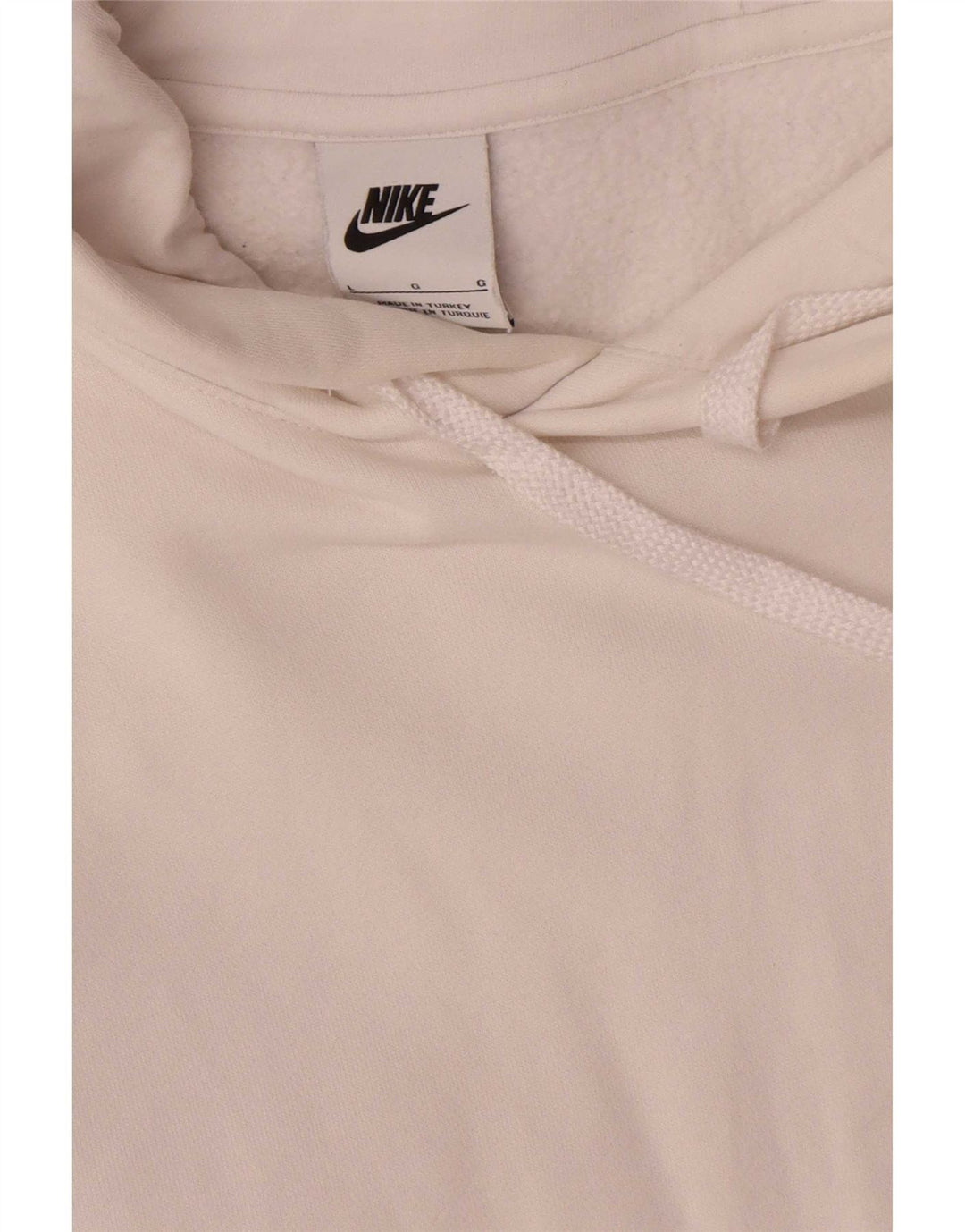 Felpa con cappuccio grafica da uomo Nike Large in cotone bianco